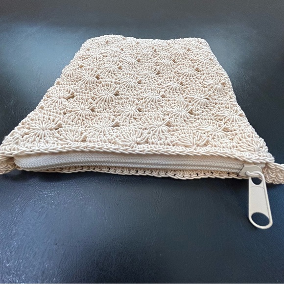 Sonoma Cream Crochet Crossbody/Shoulder Bag 6" Width 7" Height 21" Strap Length - Picture 5 of 15